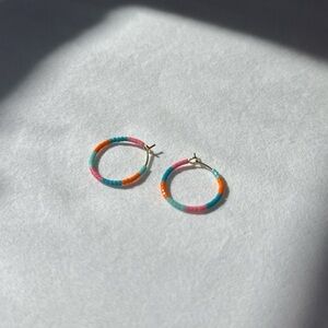 Gorjana 18karat Gold PVD Stainless Steel Glass Beads Miami Hoops Boho Earring